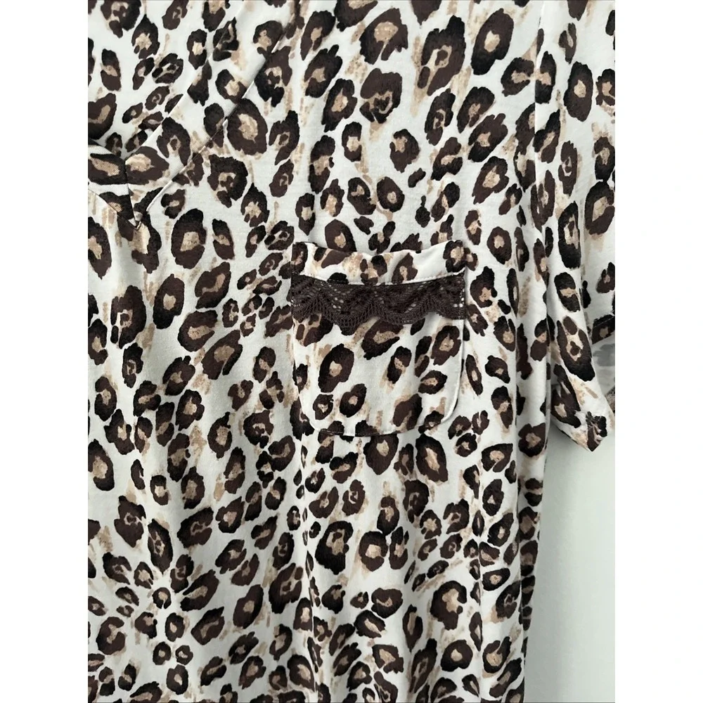 Soma Sleepshirt Animal Print Large Soft Chemise Sleep Dress Loungewear Cozy